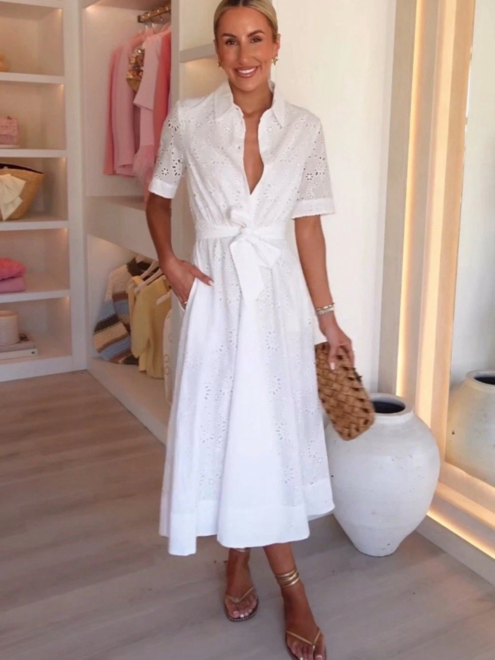 ZARA embroidered dress, white, Bloggers favorite, size M, New with tag